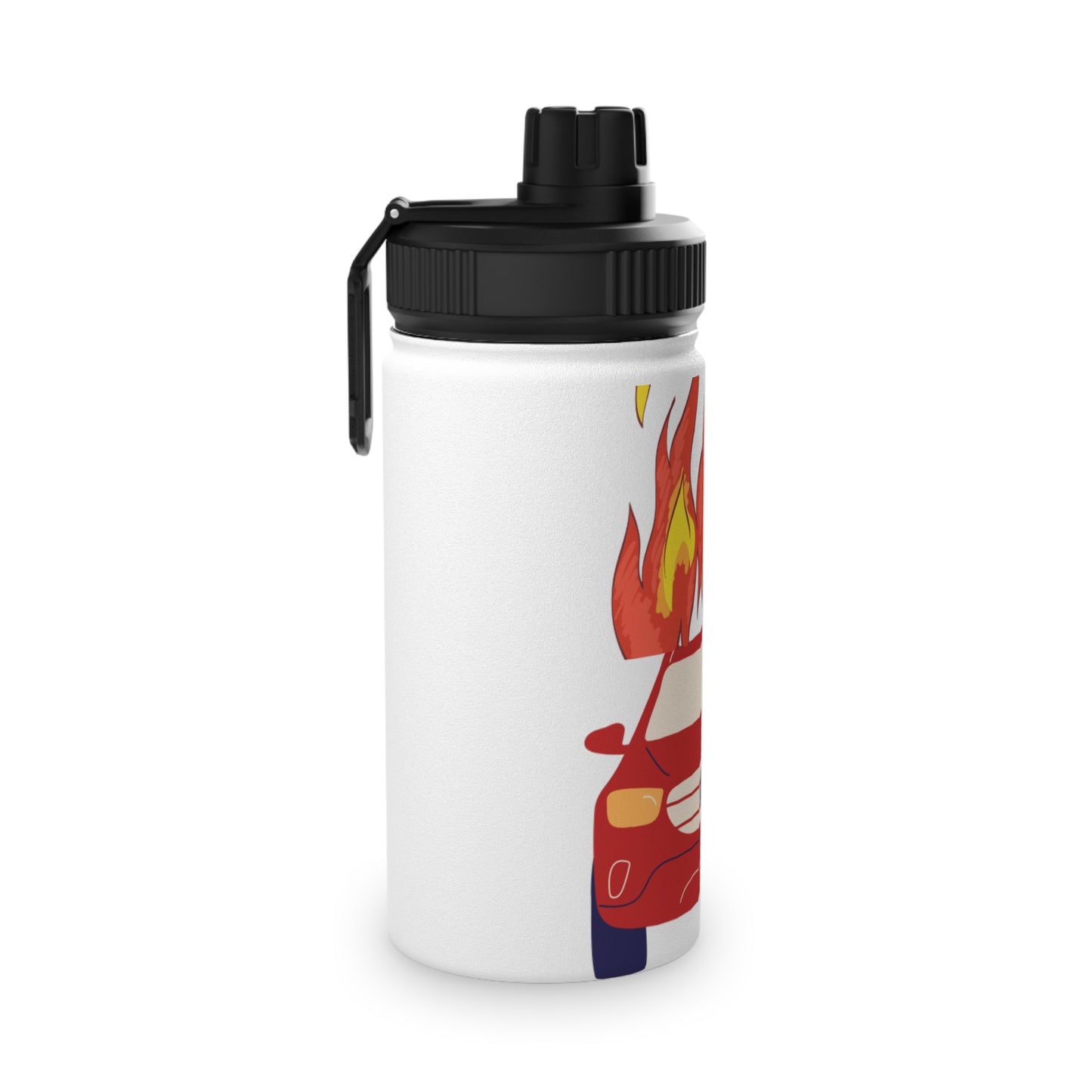 Kids Water Bottle - Fire Car Design
