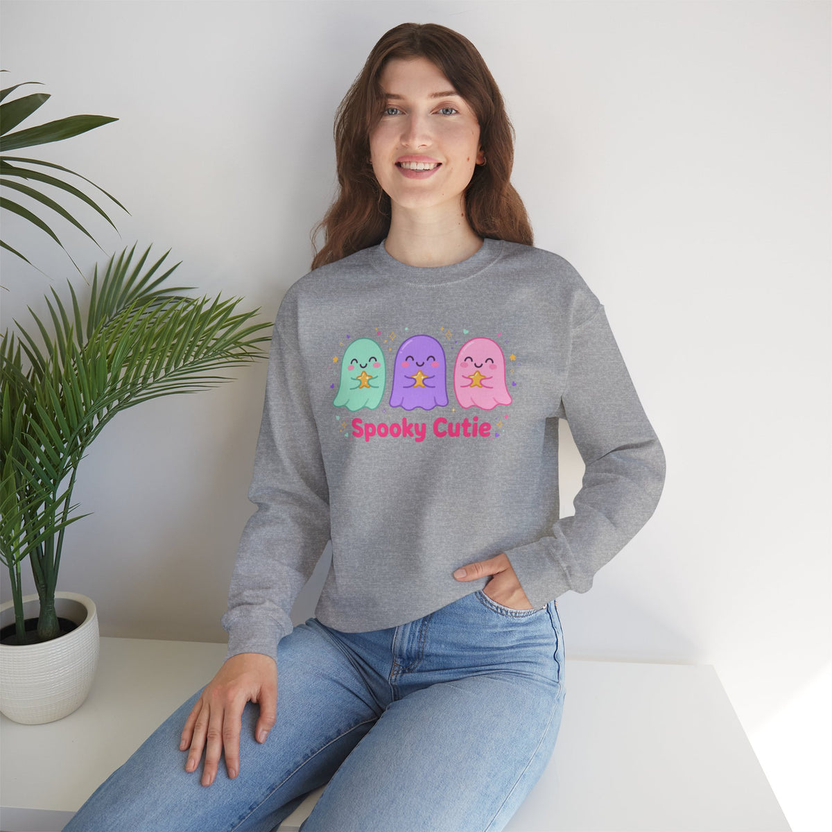 Spooky Cutie Sweatshirt | Cute Pastel Halloween Ghost Crewneck