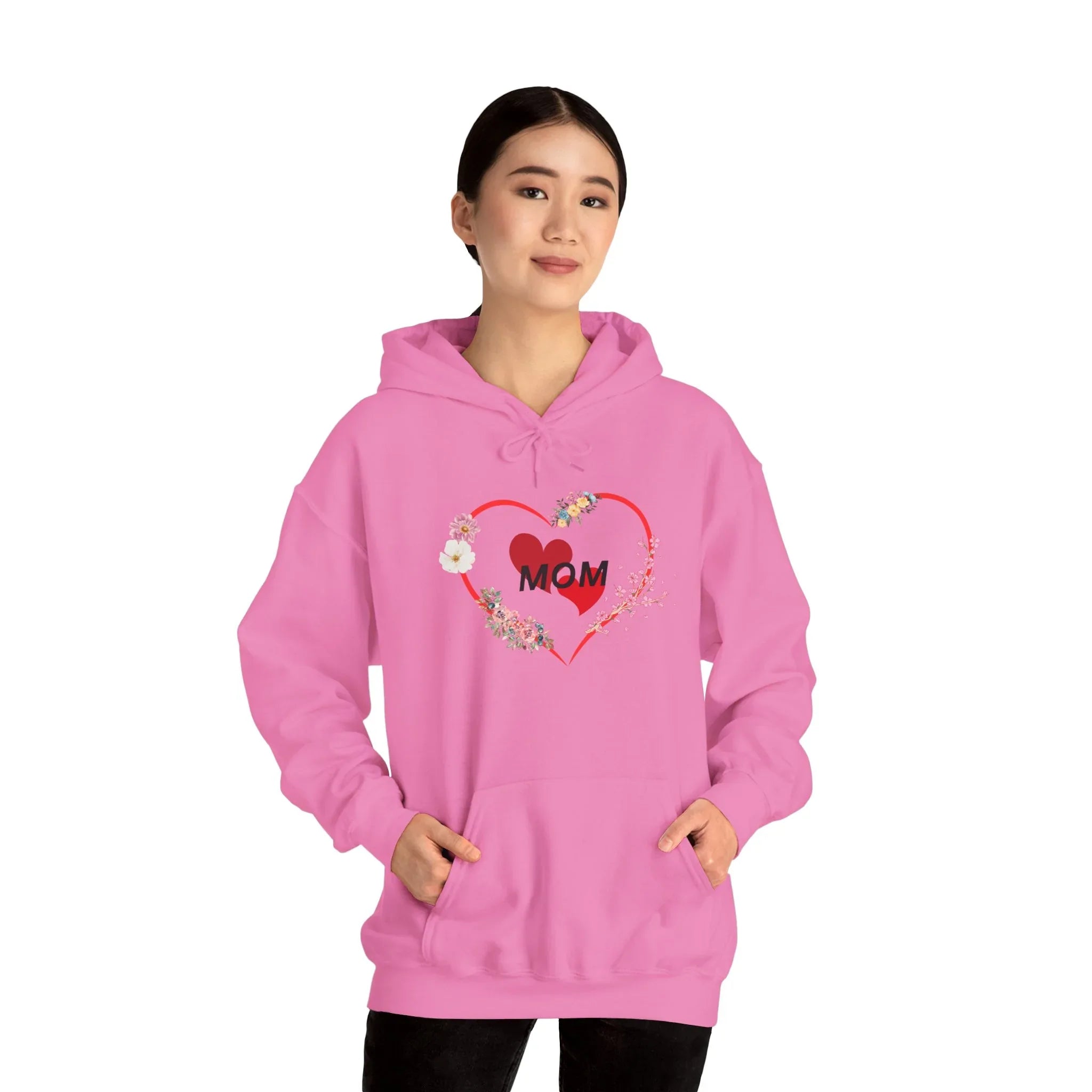 Mom Love Hoodie - Floral Heart Design - Perfect Gift for Mother's Day - RizQ Life 