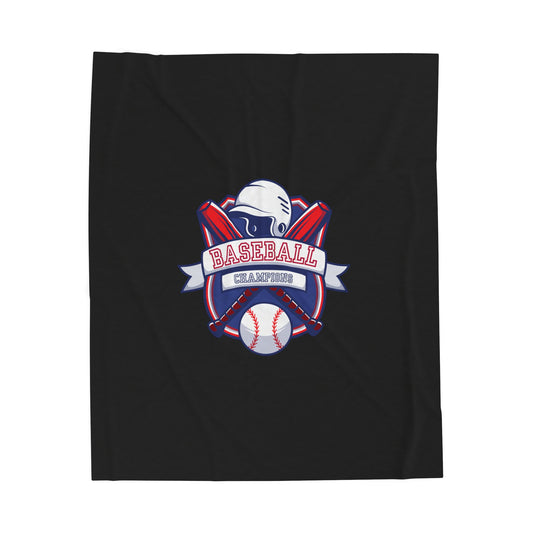 Baseball-Themed Velveteen Plush Blanket, Soft Blanket for Sports Fans, Warm Throw for Game Day, Unique Gift for Baseball Lovers
