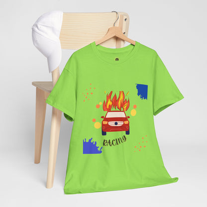 تي شيرت سباقات جرافيكي للجنسين - تي شيرت سباقات سيارات من القطن الثقيل للرجال والنساء، تي شيرت كاجوال لمشجعي رياضة السيارات، بأكمام قصيرة، مقاسات S-5XL