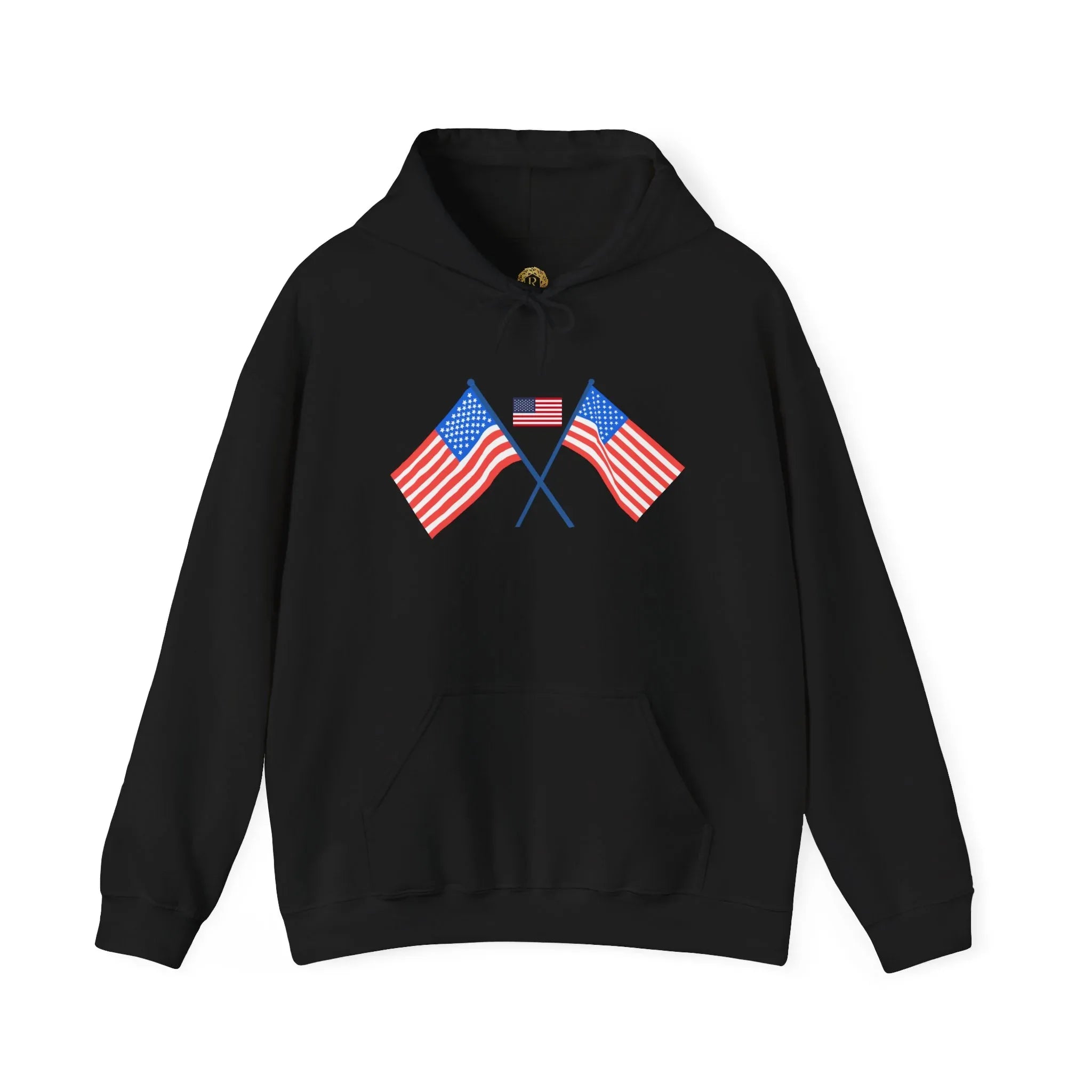 Men's Patriotic Hoodie - Double American Flag Graphic - RizQ Life 