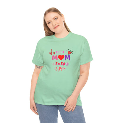 Best Mom Ever Mother’s Day T-Shirt - Aesthetic Heart & Bow Graphic Tee