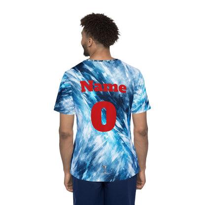Custom Blue Tie-Dye Team Jersey — Personalized Name & Number Sports Shirt