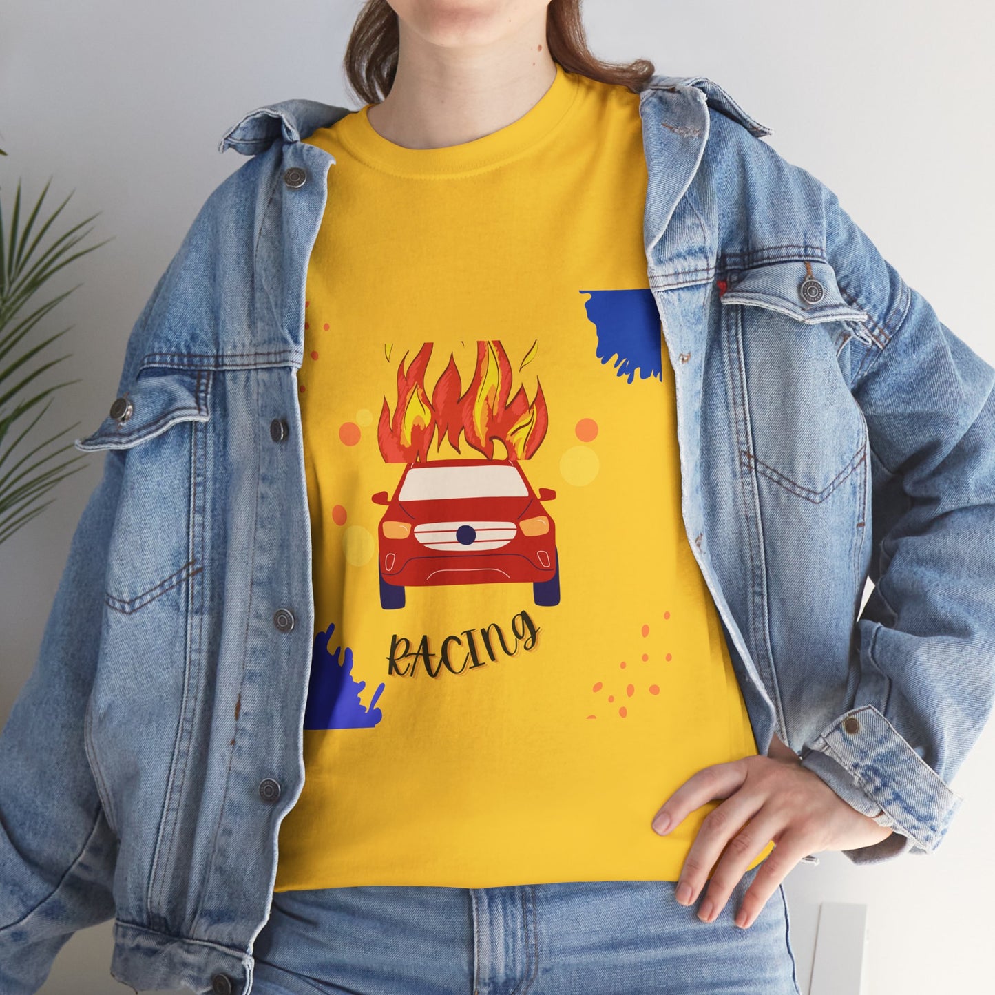 Unisex Racing Graphic T-Shirt – Heavy Cotton Car Racing Tee for Men & Women, Casual Motorsport Fan Shirt, Short Sleeve Top, Sizes S-5XL
