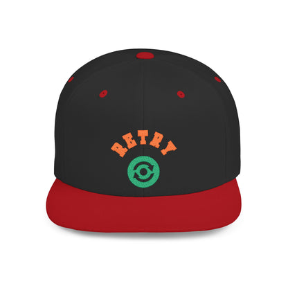 Retry Vintage Flat Bill Snapback Cap – Adjustable streetwear hat for men & women. Ideal gift for casual fashion, festivals, and urban style.