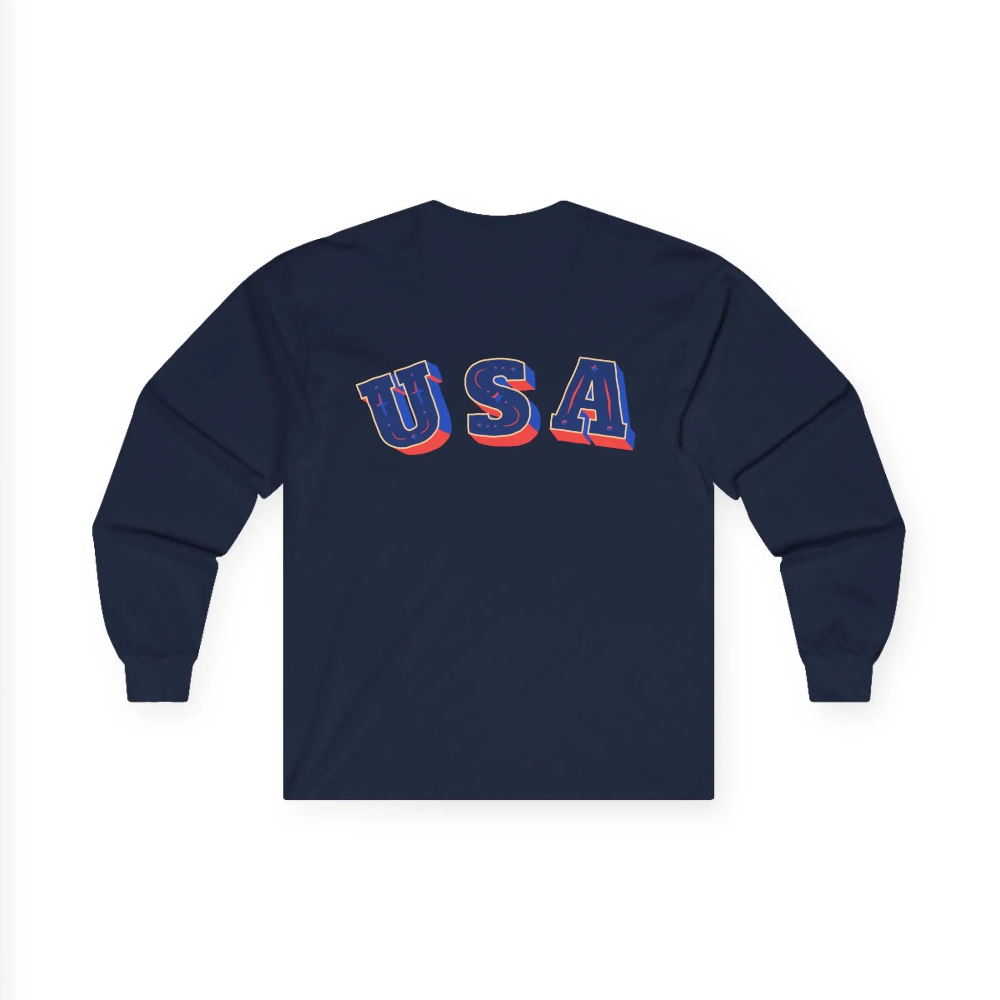 Patriotic Long Sleeve Tee - USA Flag Design - RizQ Life 