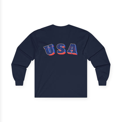 Patriotic Long Sleeve Tee - USA Flag Design