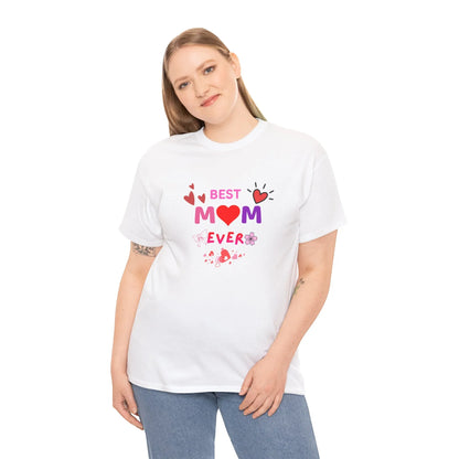 Best Mom Ever Mother’s Day T-Shirt - Aesthetic Heart & Bow Graphic Tee