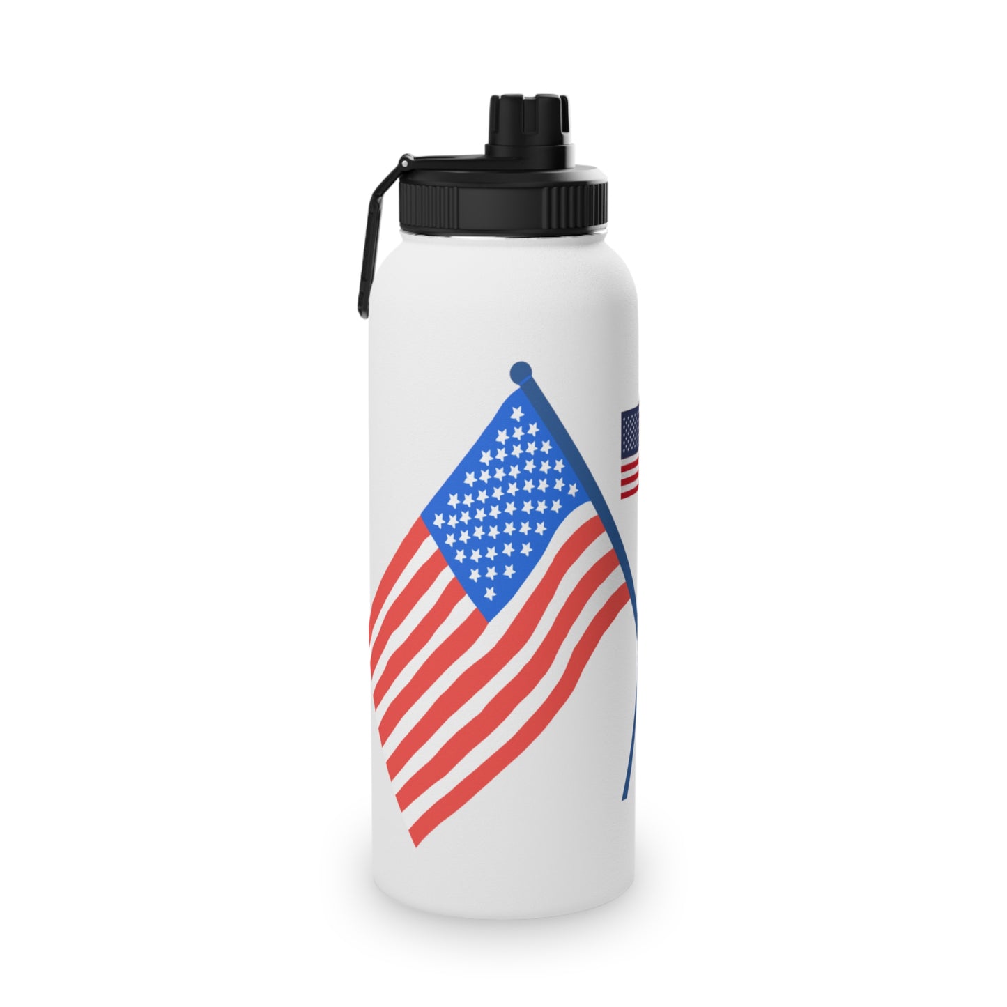 American Patriotic Stainless Steel Water Bottle with Sports Lid