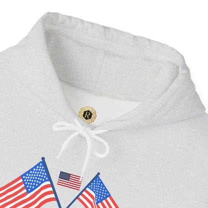 Men's Patriotic Hoodie - Double American Flag Graphic