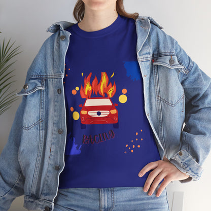 Unisex Racing Graphic T-Shirt – Heavy Cotton Car Racing Tee for Men & Women, Casual Motorsport Fan Shirt, Short Sleeve Top, Sizes S-5XL