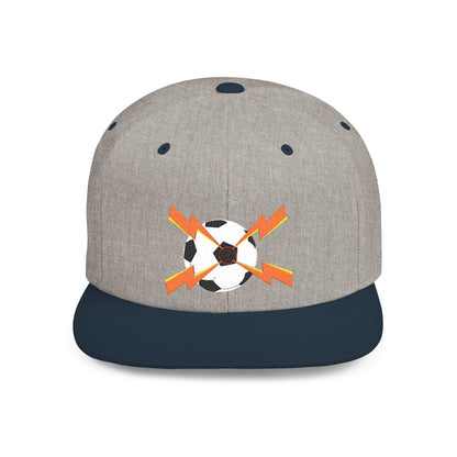 Soccer flat bill snapback hat – adjustable, stylish, and perfect for streetwear, casual outings, festivals, and gifting.