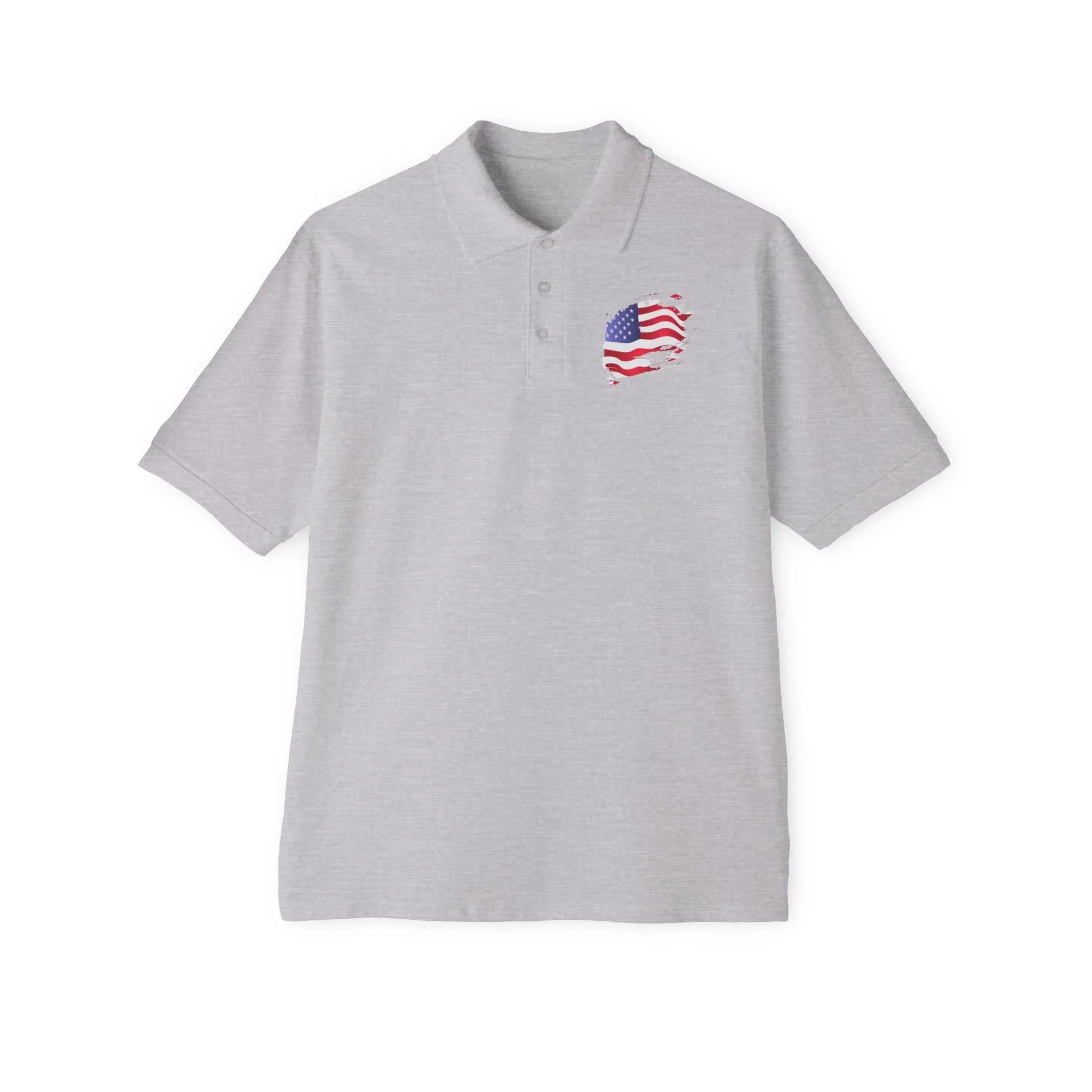 Polo Shirt with American Flag Emblem - Casual Comfort for Every Occasion - RizQ Life 