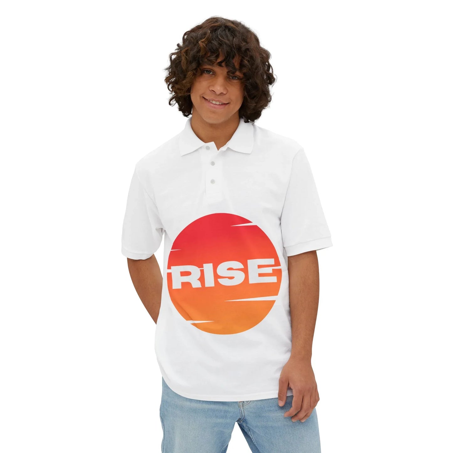 Men's Polo - RISE Graphic Tee for Motivation and Everyday Style - RizQ Life 