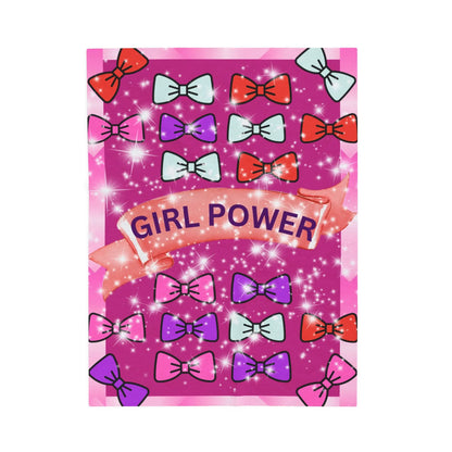 Empowering Girl Power Plush Blanket, Cozy Throw for Kids, Warm Gift for Birthdays, Inspirational Decor, Fun Room Accent - RizQ Life 
