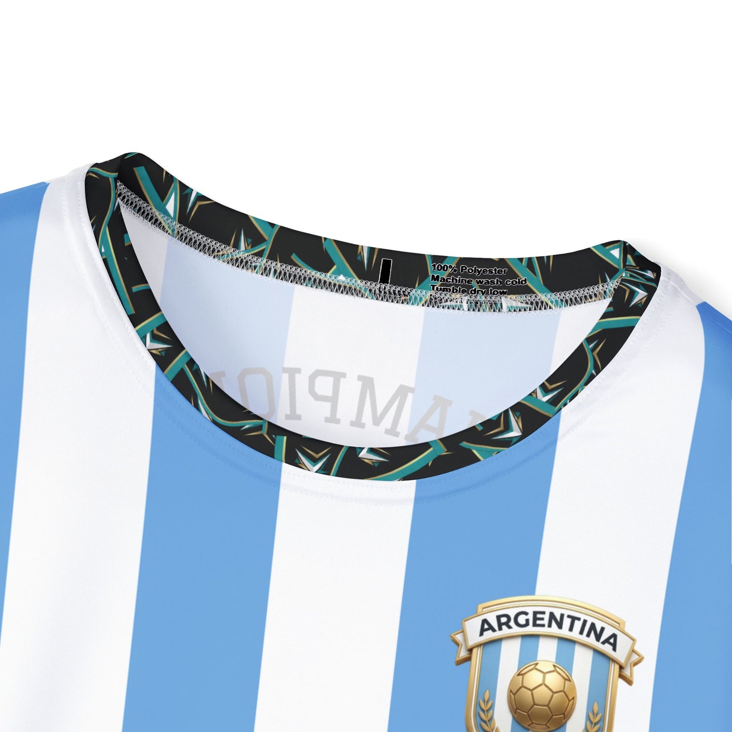 Custom Argentina World Champions Jersey 2024 – Personalized Name & Number – Limited Edition Sky Blue & White Football Kit