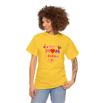 Best Mom Ever Mother’s Day T-Shirt - Aesthetic Heart & Bow Graphic Tee