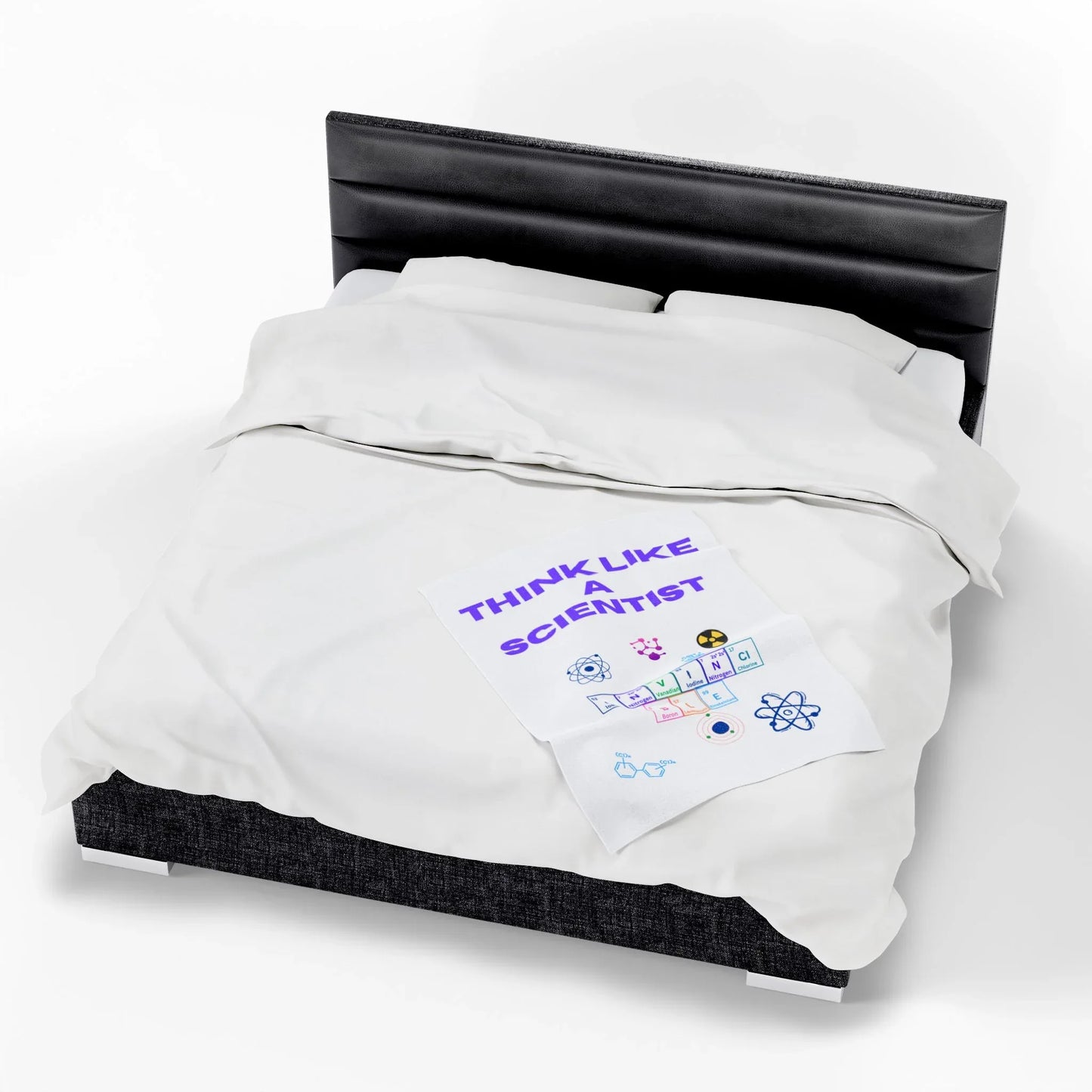 Think Like a Scientist Velveteen Plush Blanket - Cozy Gift for Science Lovers, Educational Decor, Science Theme, Home Comfort, [...] - RizQ Life 