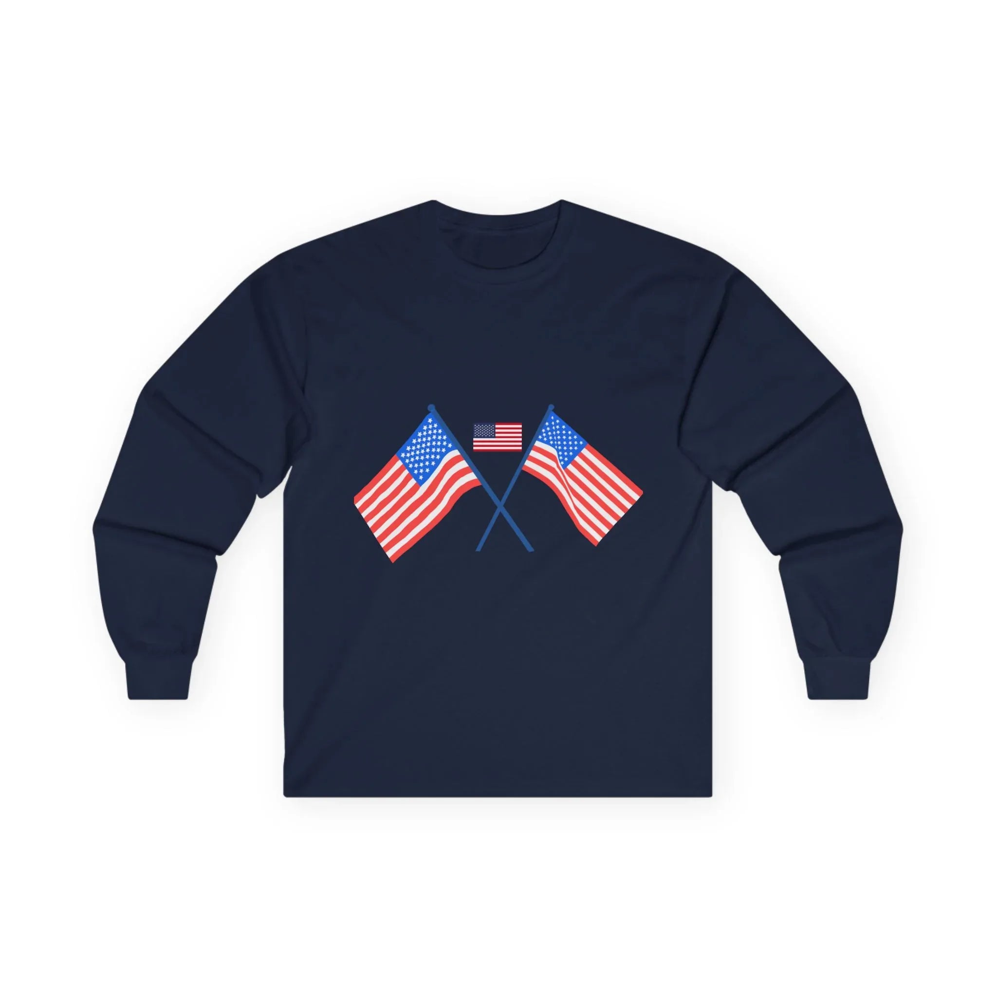 Patriotic Long Sleeve Tee - USA Flag Design - RizQ Life 