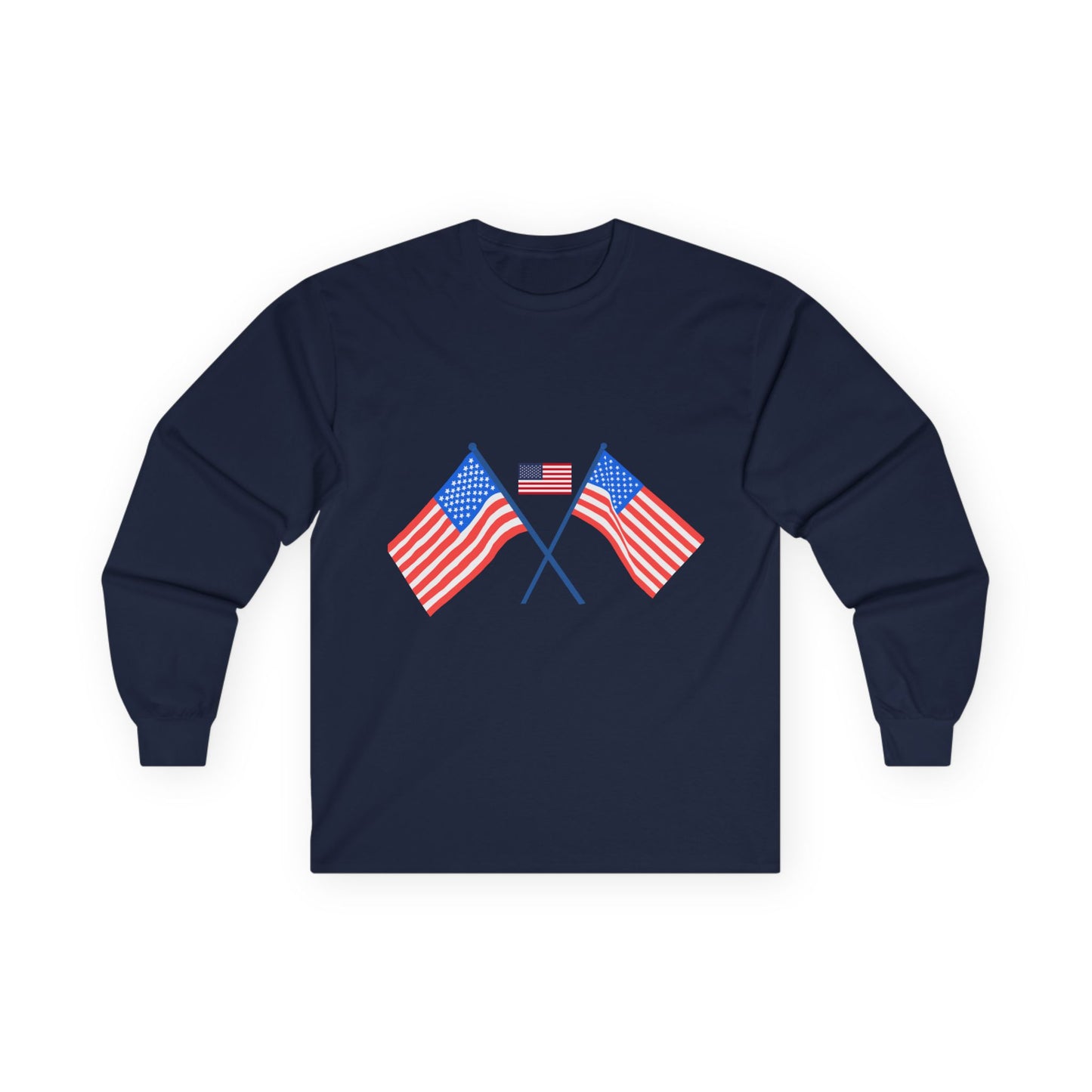 Patriotic Long Sleeve Tee - USA Flag Design