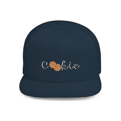 Trendy Cookie Flat Bill Snapback Cap – Adjustable, stylish hat for cookie lovers. Perfect gift for adults, birthdays, holidays, and streetwear fashion.