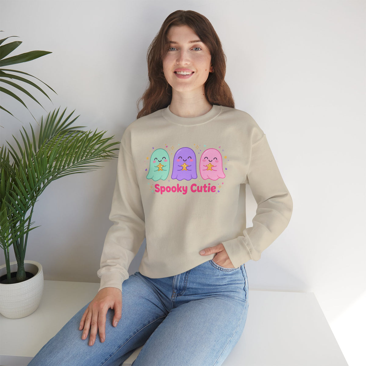Spooky Cutie Sweatshirt | Cute Pastel Halloween Ghost Crewneck