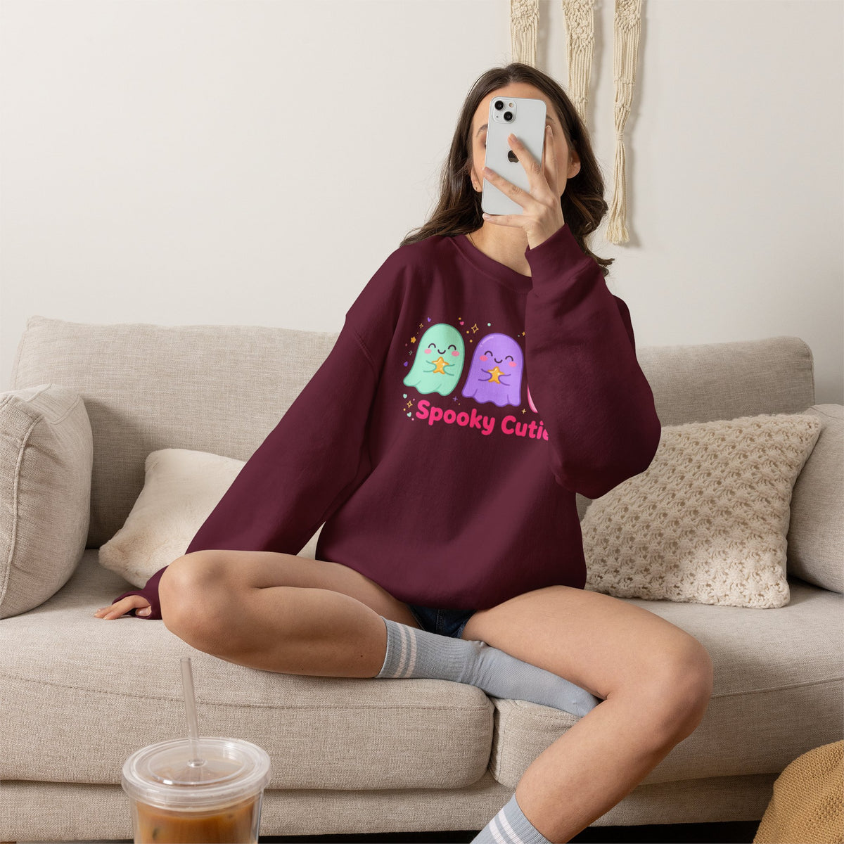 Spooky Cutie Sweatshirt | Cute Pastel Halloween Ghost Crewneck