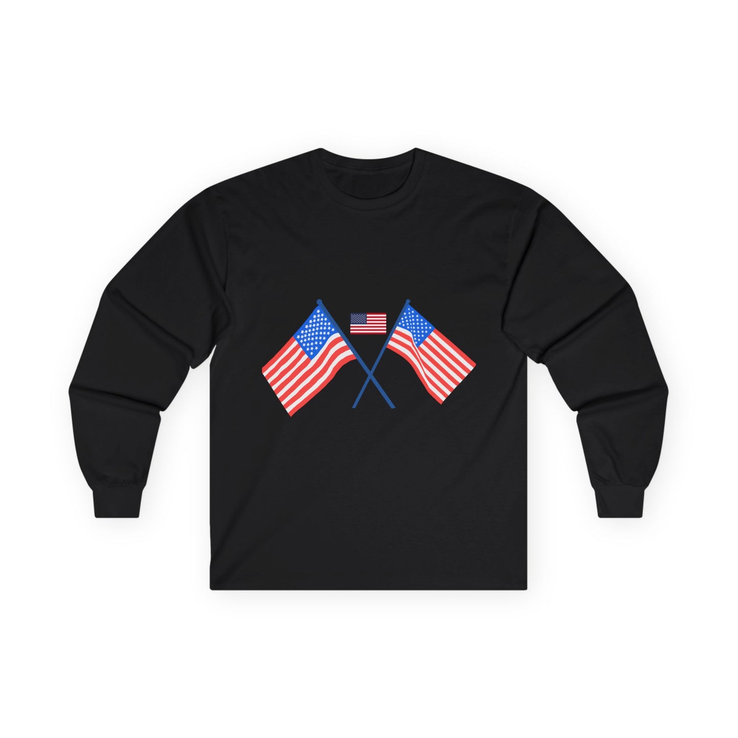 Patriotic Long Sleeve Tee - USA Flag Design