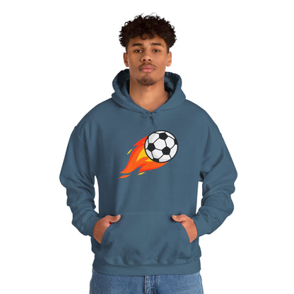 Soccer Fire Ball Hoodie - Men's Heavy Blend Hooded Sweatshirt