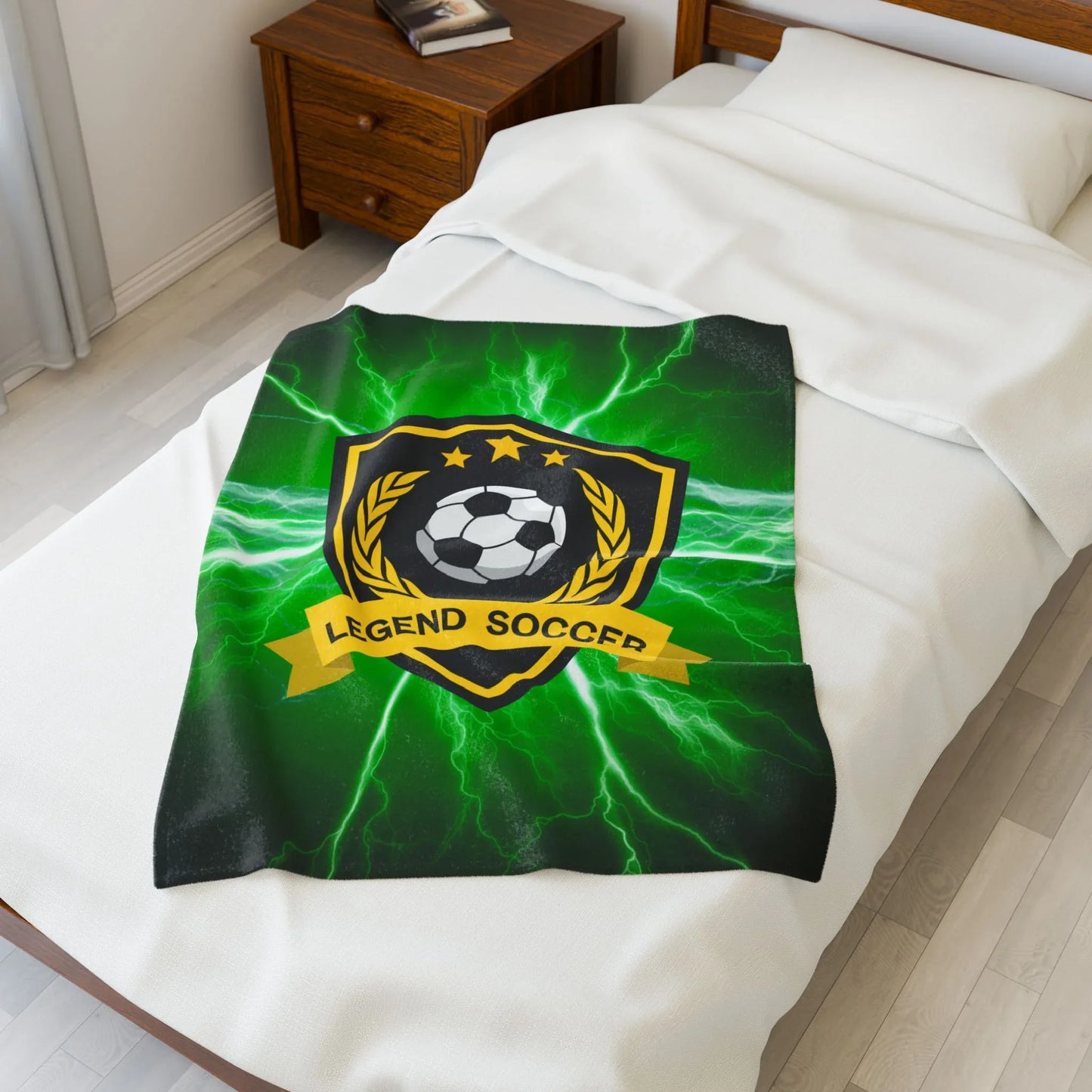 Soccer Legend Plush Blanket | Soft Throw for Sports Fans, Cozy Decor, Gift for Athletes, Soccer-themed Home, Kids Room - RizQ Life 