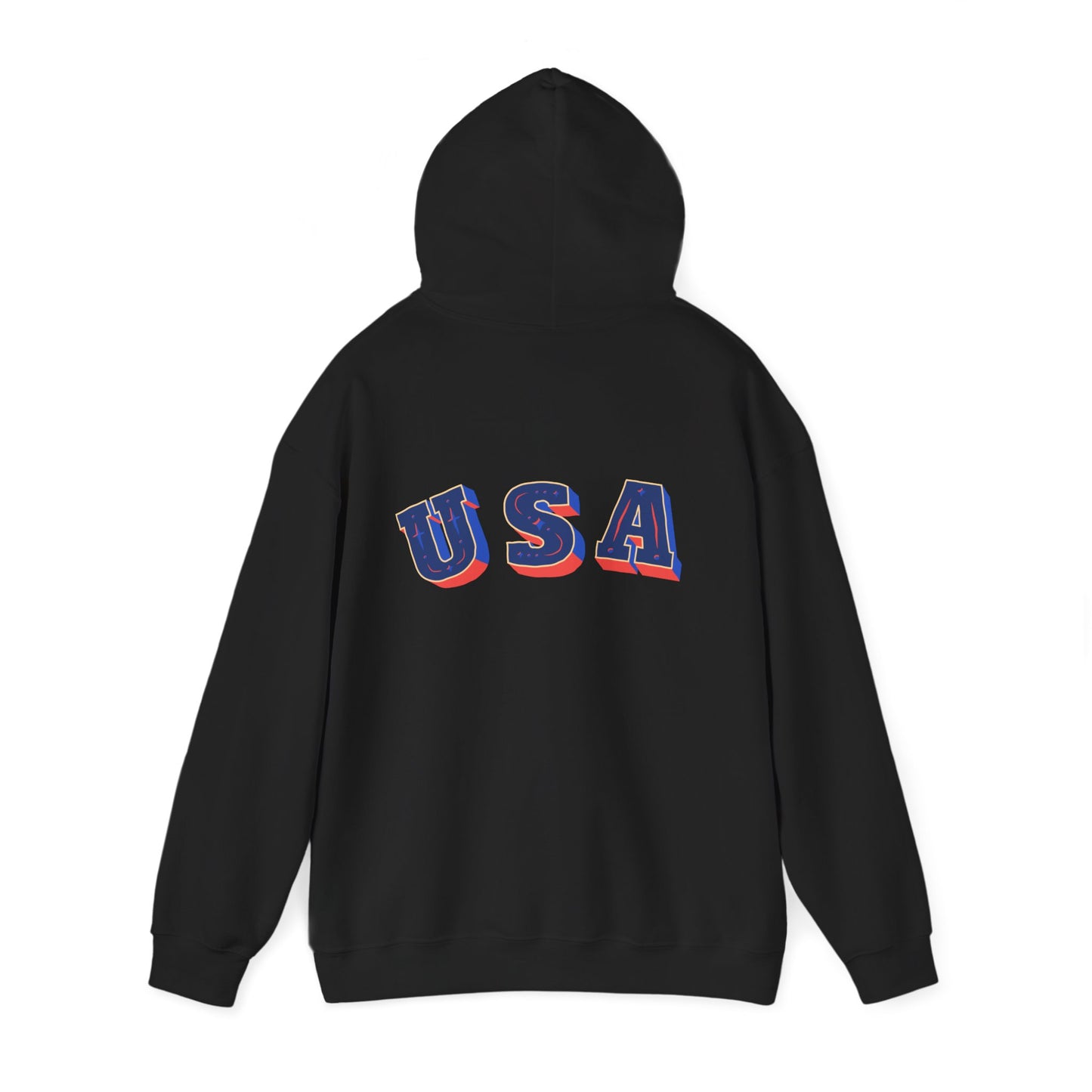 Men's Patriotic Hoodie - Double American Flag Graphic