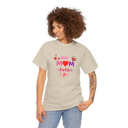 Best Mom Ever Mother’s Day T-Shirt - Aesthetic Heart & Bow Graphic Tee