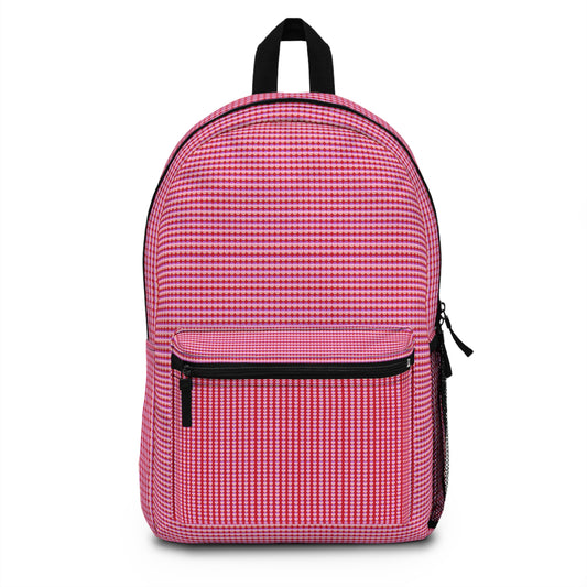 Chic Pink Checkered Backpack | Trendy School Bag, Stylish Travel Pack, Perfect for Teens & Gifts