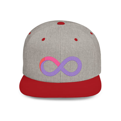 Infinite trendy flat bill snapback cap for adults. Adjustable, durable, and stylish with a classic green undervisor. Perfect gift for birthdays and casual wear.