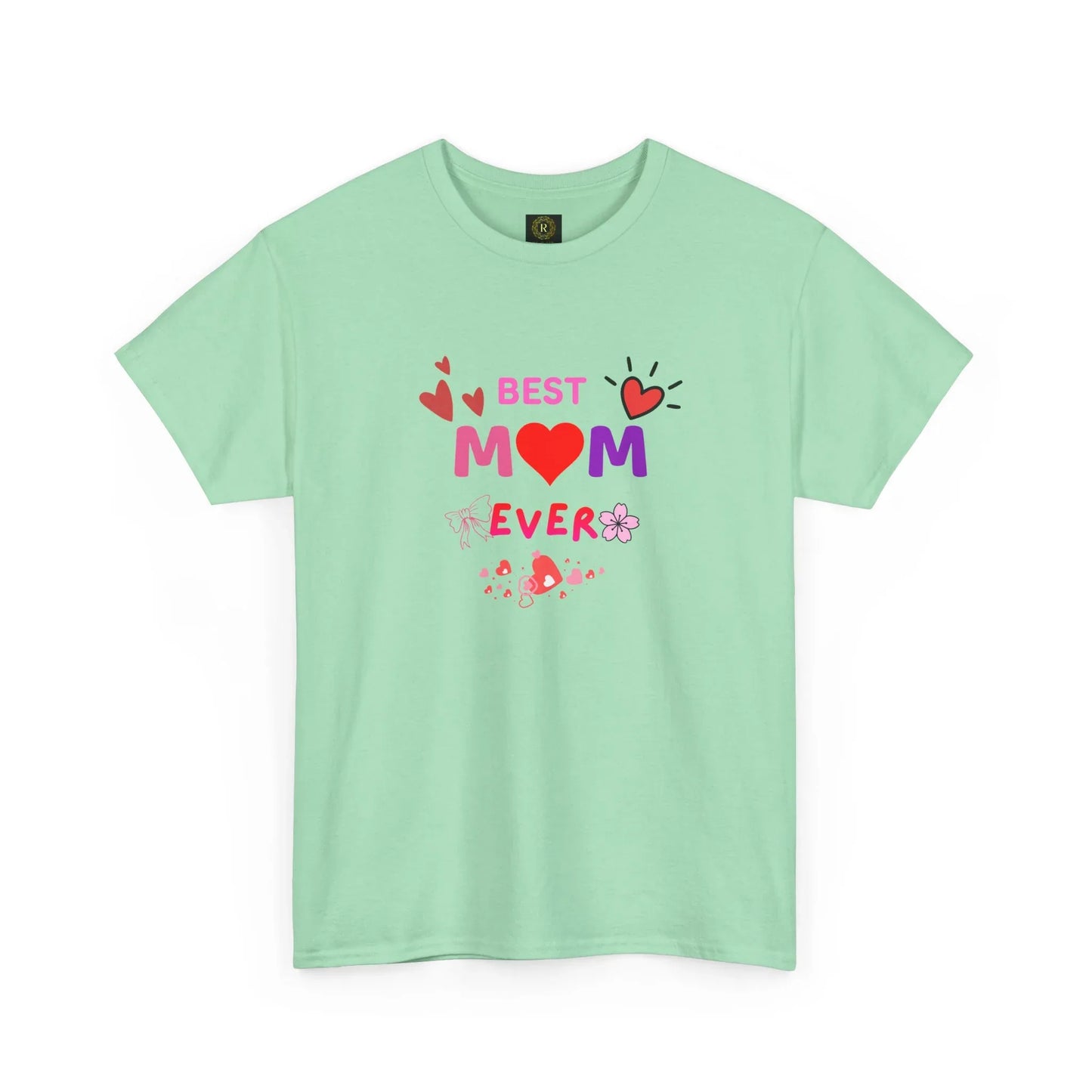 Best Mom Ever Mother’s Day T-Shirt - Aesthetic Heart & Bow Graphic Tee