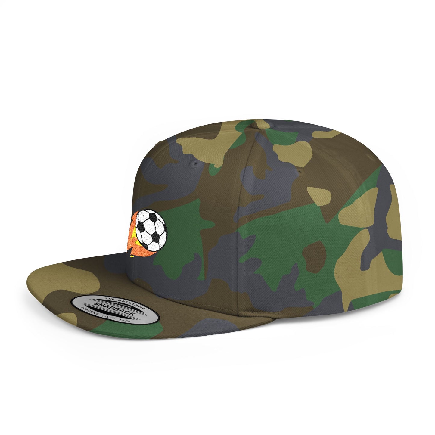 Soccer Ball Flat Bill Snapback Hat - Stylish Snapback Cap for Casual Outfits and Streetwear