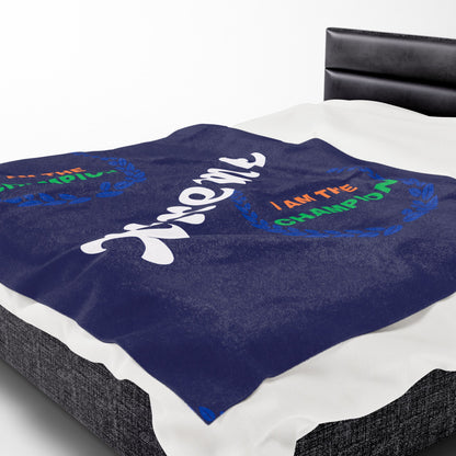 Champion Velveteen Plush Blanket - Cozy, Motivational Gift for Sports Lovers, Home Decor, Couch Throw, Perfect for Celebrations