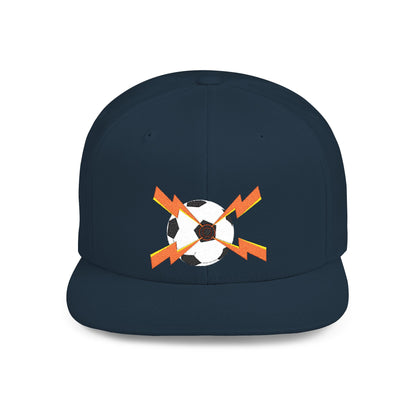 Soccer flat bill snapback hat – adjustable, stylish, and perfect for streetwear, casual outings, festivals, and gifting.