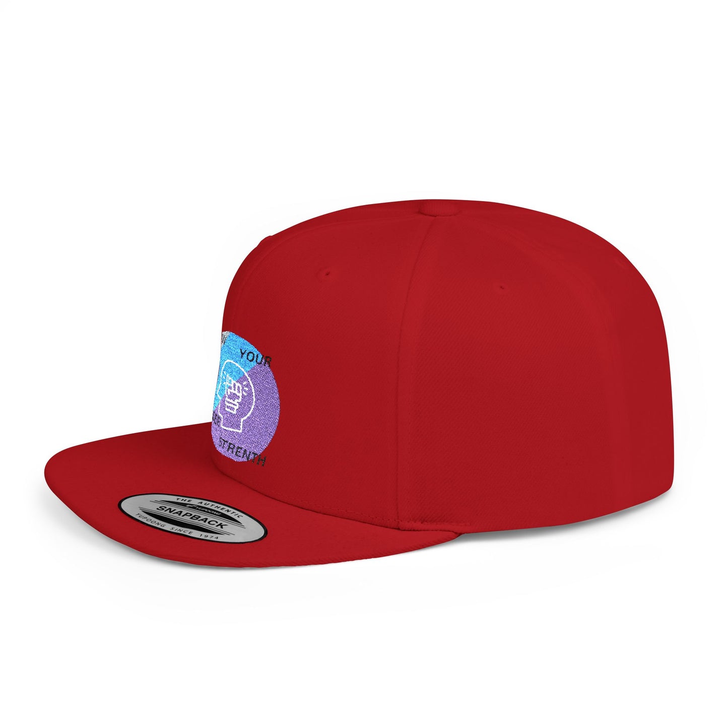 Shop the Motivational Strength Snapback – flat bill adjustable hat for men & women. Perfect streetwear and inspirational gift.
