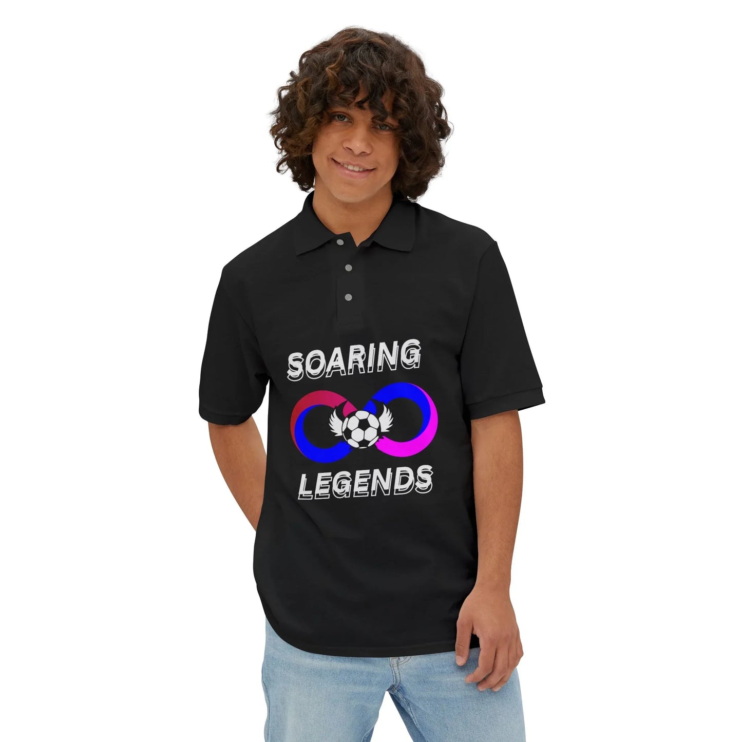 Men's Piqué Polo - Soaring Legends Soccer Shirt - RizQ Life 