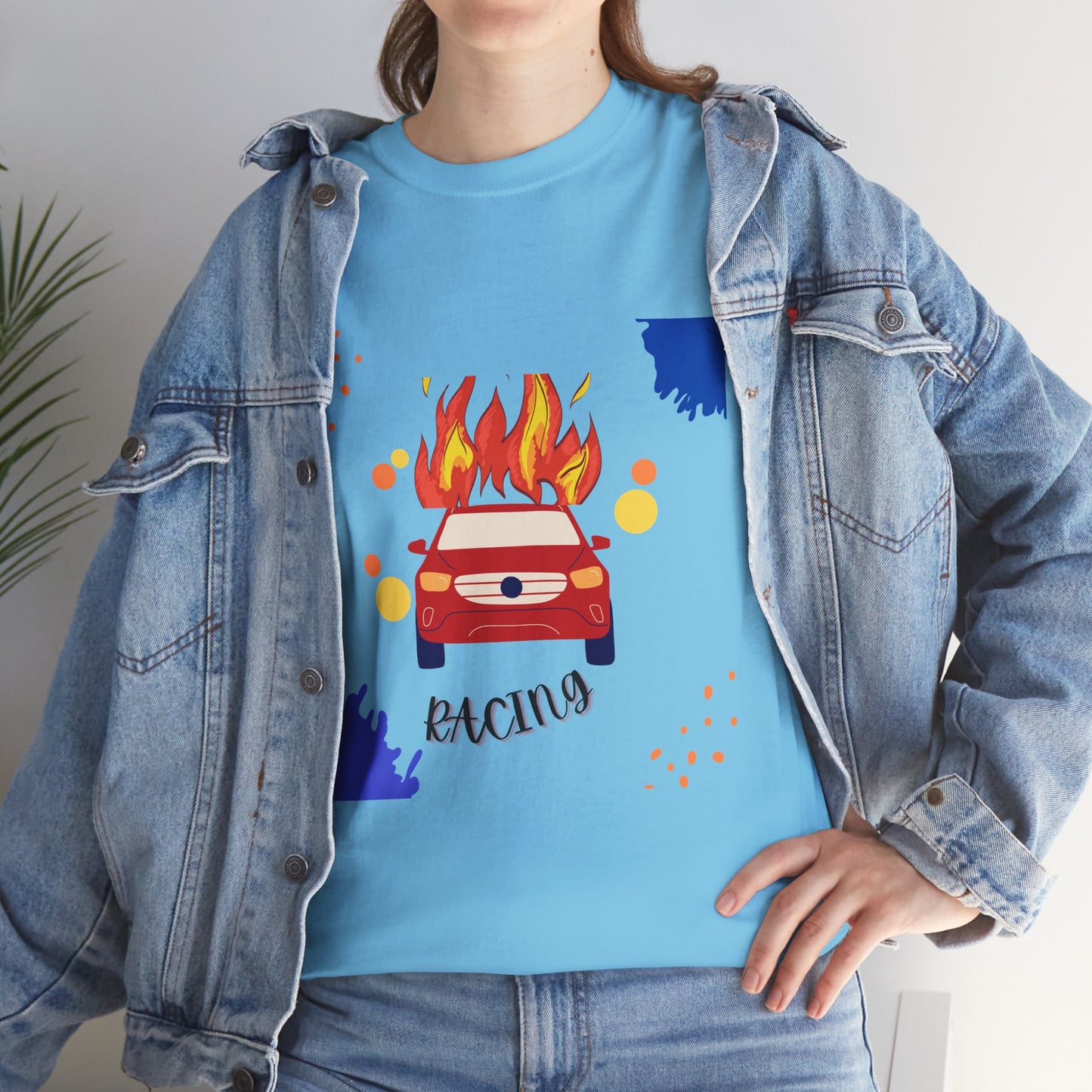 Unisex Racing Graphic T-Shirt – Heavy Cotton Car Racing Tee for Men & Women, Casual Motorsport Fan Shirt, Short Sleeve Top, Sizes S-5XL