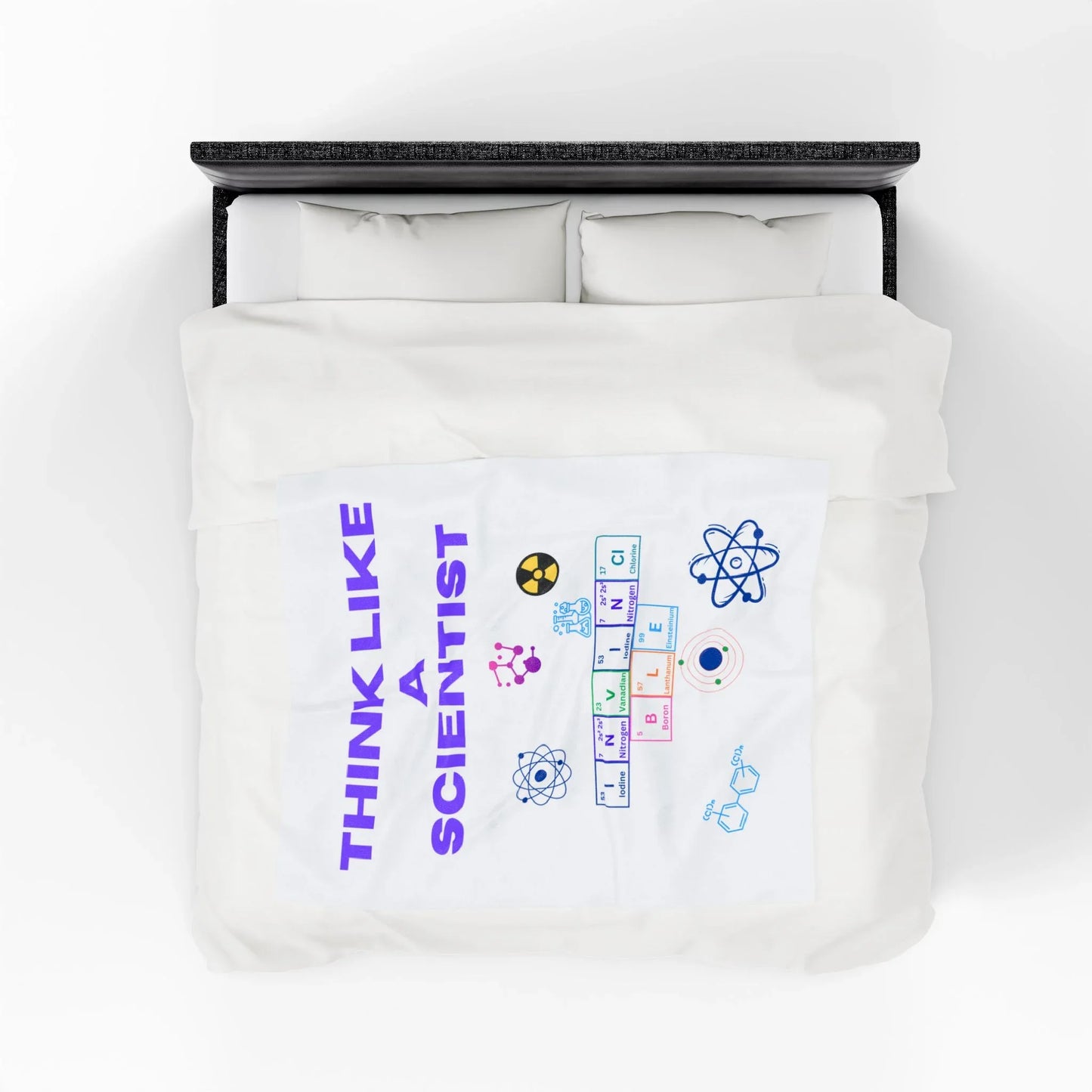 Think Like a Scientist Velveteen Plush Blanket - Cozy Gift for Science Lovers, Educational Decor, Science Theme, Home Comfort, [...] - RizQ Life 