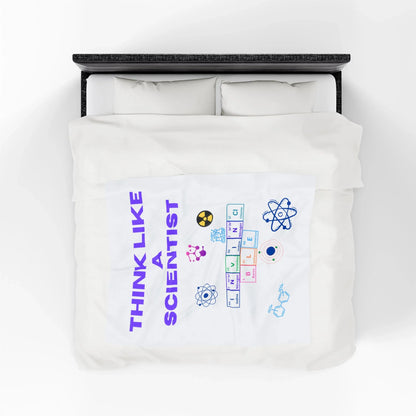 Think Like a Scientist Velveteen Plush Blanket - Cozy Gift for Science Lovers, Educational Decor, Science Theme, Home Comfort, [...] - RizQ Life 