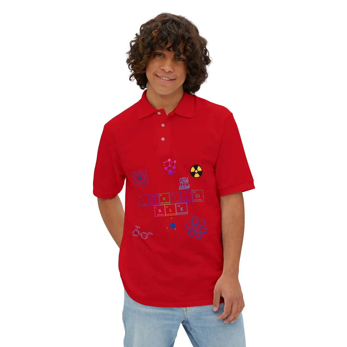 Piqué Polo - Invincible Science Men's Stylish & Comfortable Shirt for STEM Enthusiasts - RizQ Life 