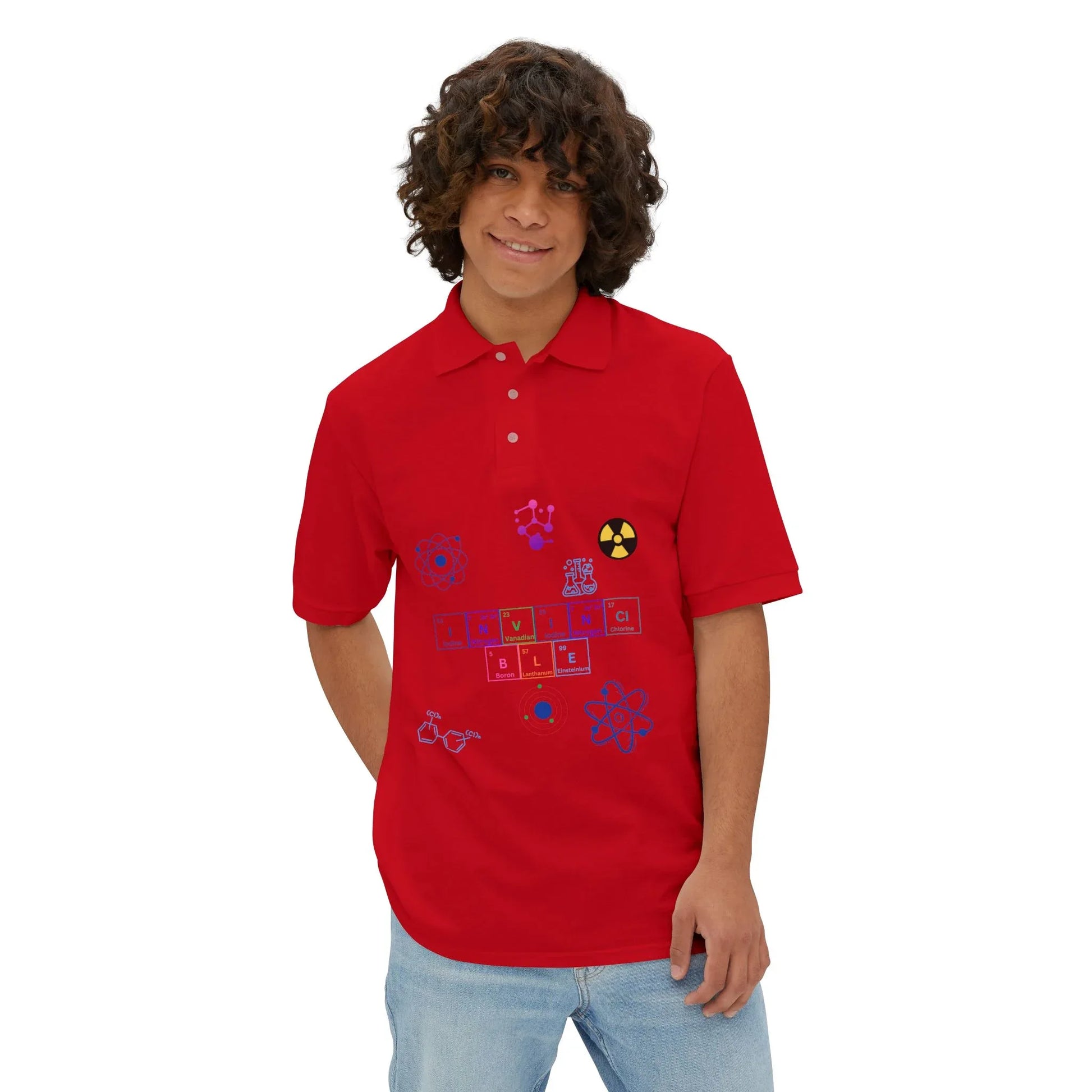 Piqué Polo - Invincible Science Men's Stylish & Comfortable Shirt for STEM Enthusiasts - RizQ Life 