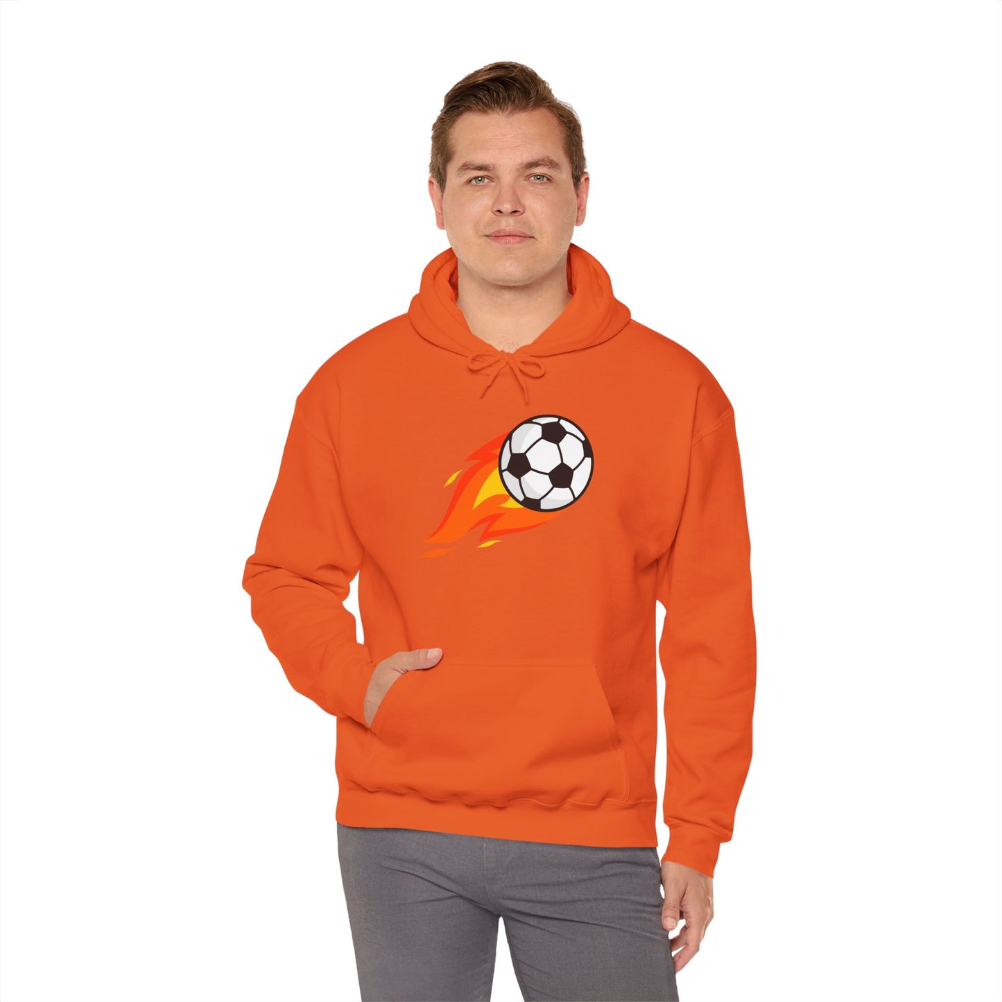 Soccer Fire Ball Hoodie - Men's Heavy Blend Hooded Sweatshirt