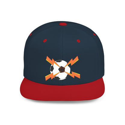Soccer flat bill snapback hat – adjustable, stylish, and perfect for streetwear, casual outings, festivals, and gifting.