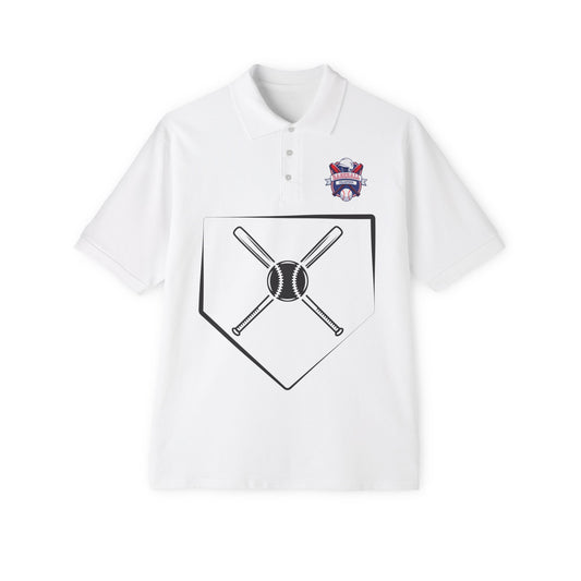 Men's Baseball Polo - Graphic Bat and Ball Design