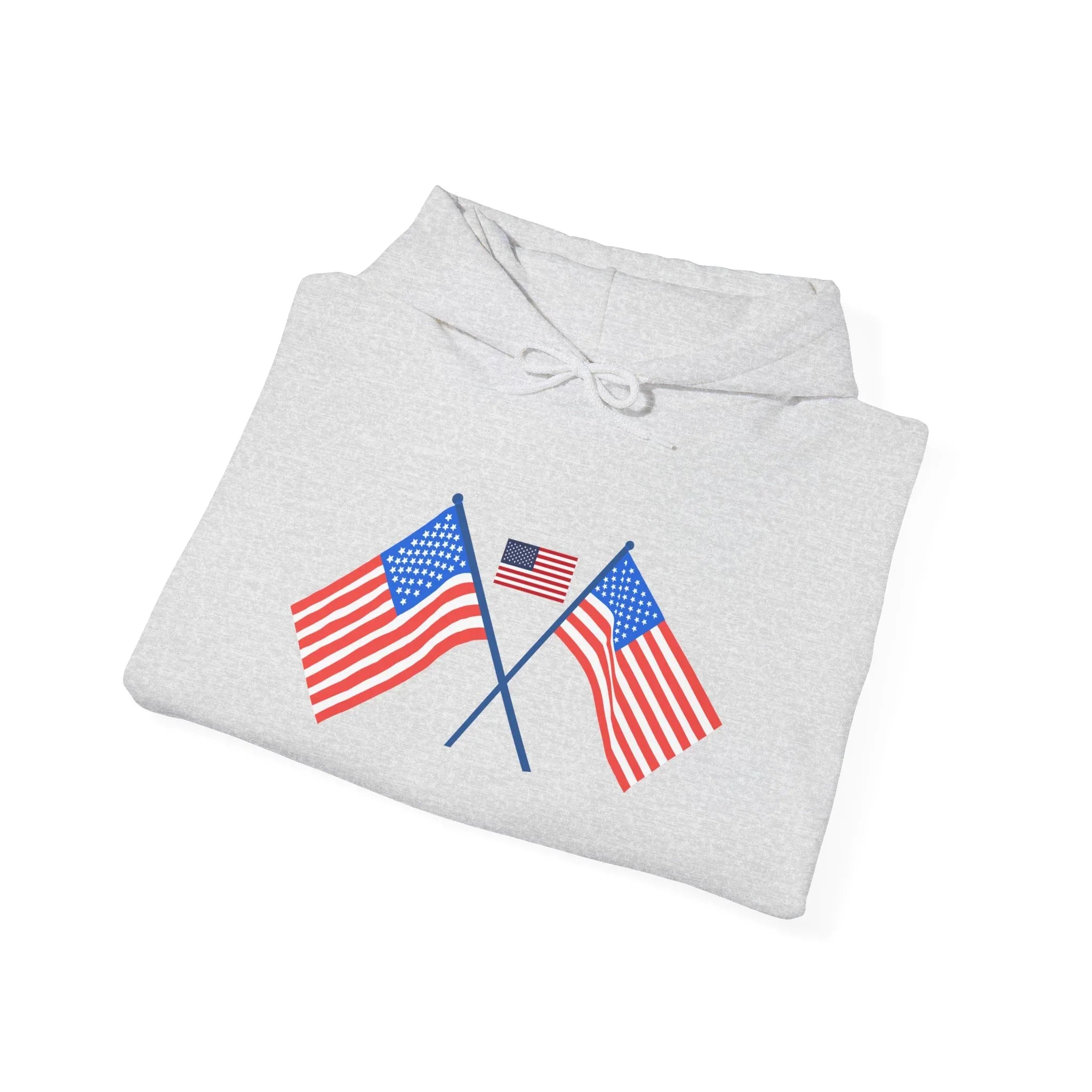 Men's Patriotic Hoodie - Double American Flag Graphic - RizQ Life 
